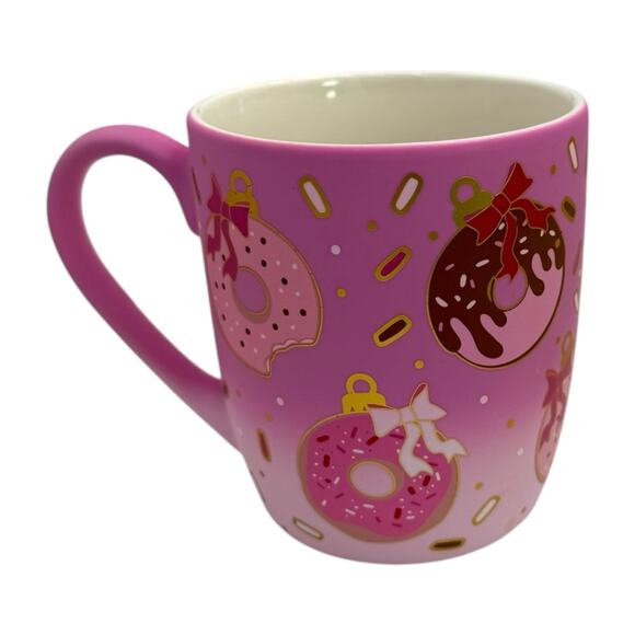 Peppermint & Pine Pink Donuts Soft Touch Coffee Cocoa Mug EUC Gift Fast Ship - Picture 3 of 8